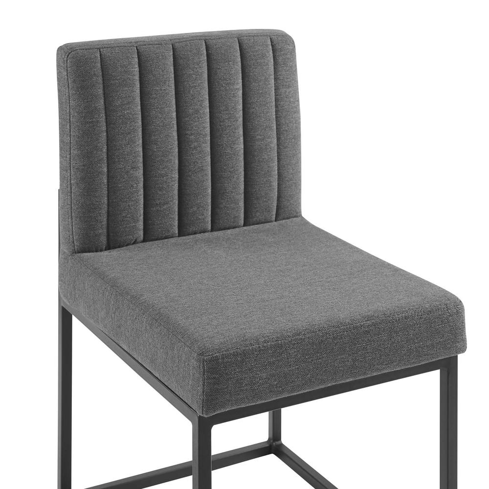 Carriage Channel Tufted Sled Base Upholstered Fabric Dining Chair. Picture 6