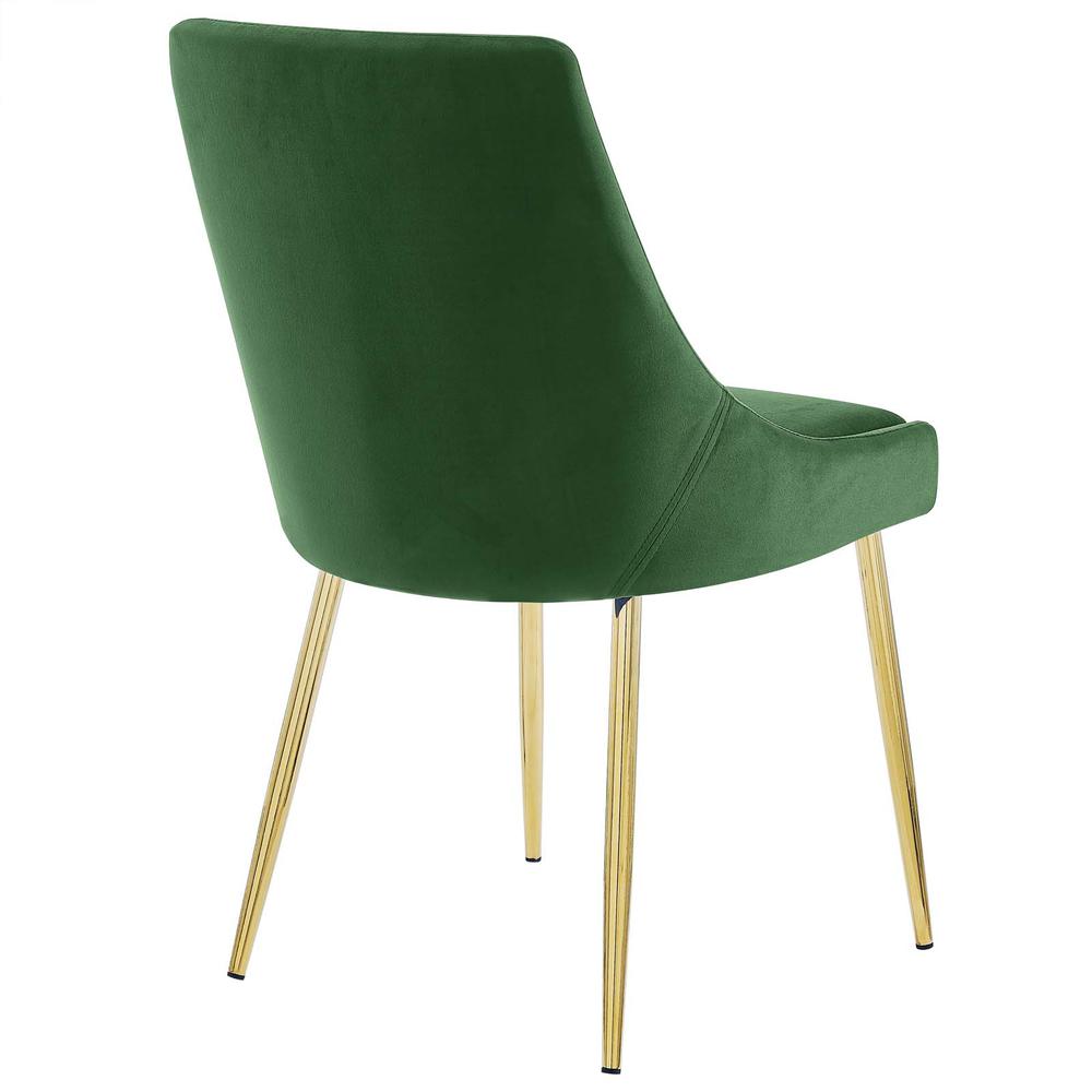 Viscount Performance Velvet Dining Chairs - Set of 2 - Gold Emerald EEI-3808-GLD-EME. Picture 5