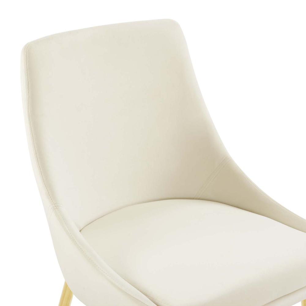 Viscount Performance Velvet Dining Chairs - Set of 2 - Gold Ivory EEI-3808-GLD-IVO. Picture 7