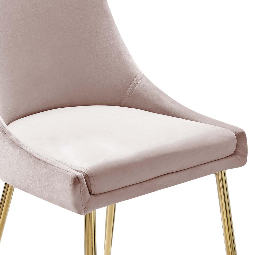 Viscount Performance Velvet Dining Chairs - Set of 2 - Gold Pink EEI-3808-GLD-PNK. Picture 3