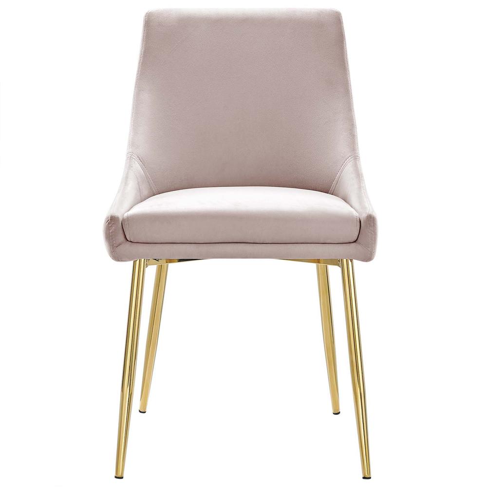 Viscount Performance Velvet Dining Chairs - Set of 2 - Gold Pink EEI-3808-GLD-PNK. Picture 6