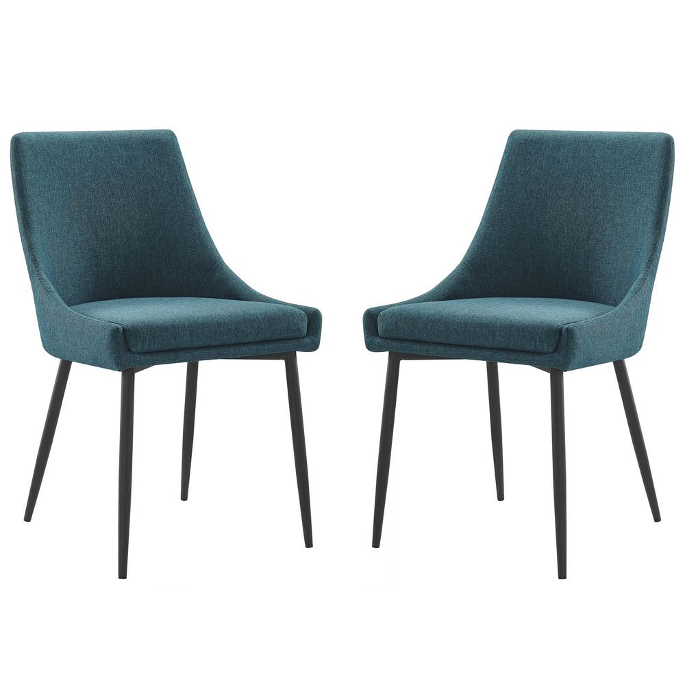 Viscount Upholstered Fabric Dining Chairs - Set of 2. Picture 1