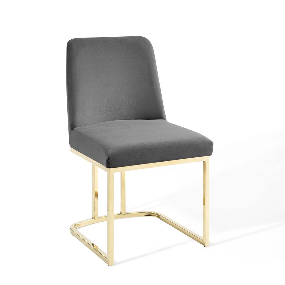 Amplify Sled Base Performance Velvet Dining Side Chair. Picture 1