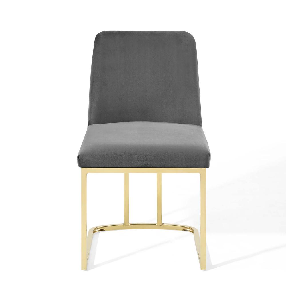 Amplify Sled Base Performance Velvet Dining Side Chair. Picture 5