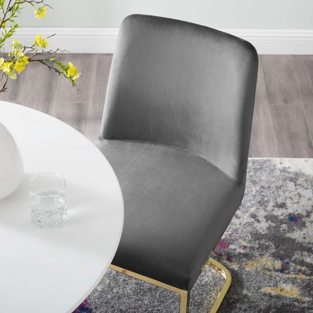 Amplify Sled Base Performance Velvet Dining Side Chair. Picture 7