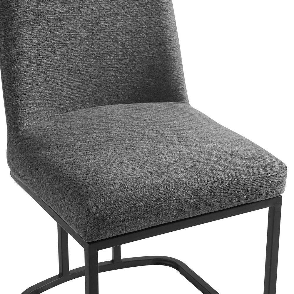 Amplify Sled Base Upholstered Fabric Dining Side Chair. Picture 6