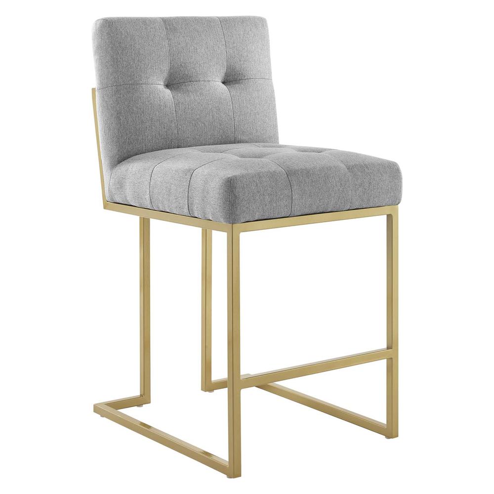 Privy Gold Stainless Steel Upholstered Fabric Counter Stool. Picture 1