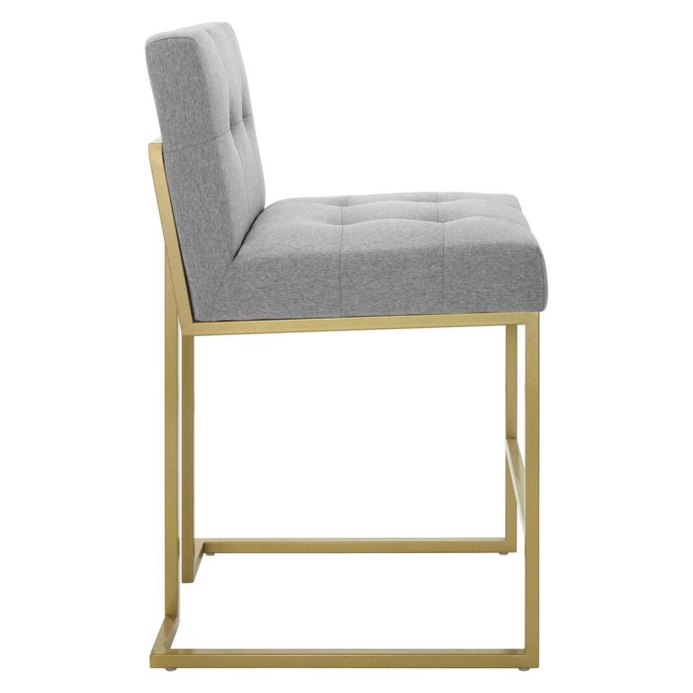 Privy Gold Stainless Steel Upholstered Fabric Counter Stool. Picture 2
