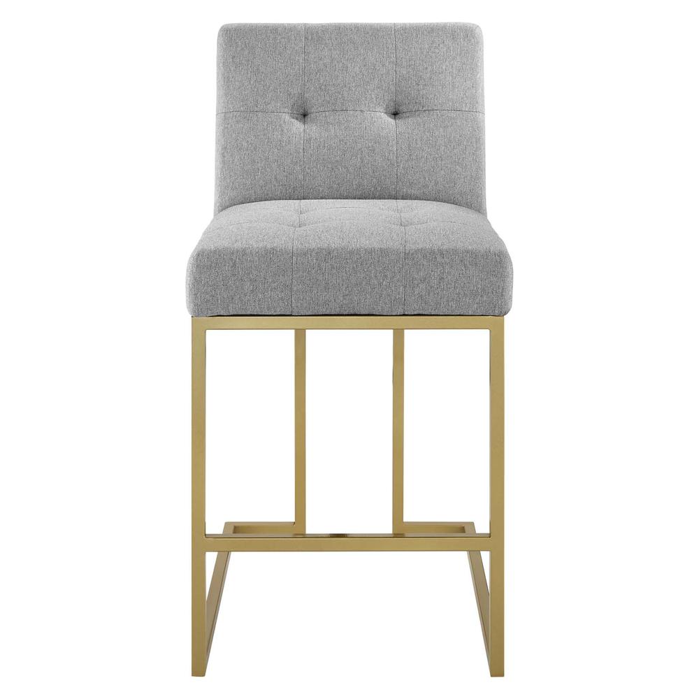 Privy Gold Stainless Steel Upholstered Fabric Counter Stool. Picture 4