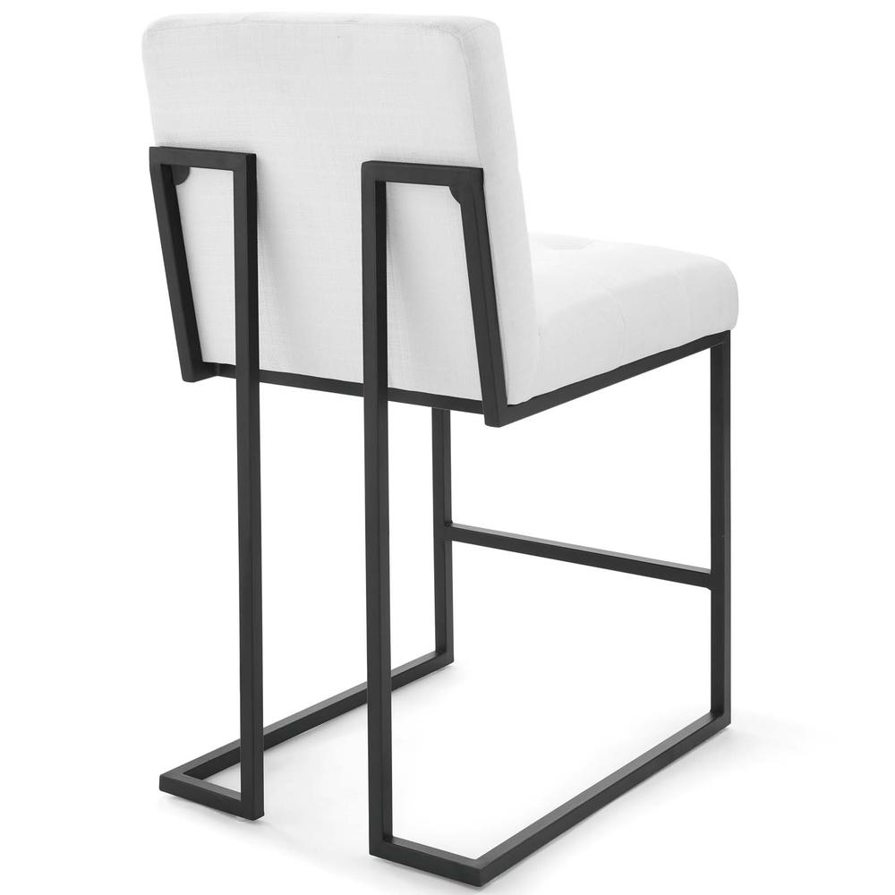 Privy Black Stainless Steel Upholstered Fabric Counter Stool. Picture 3