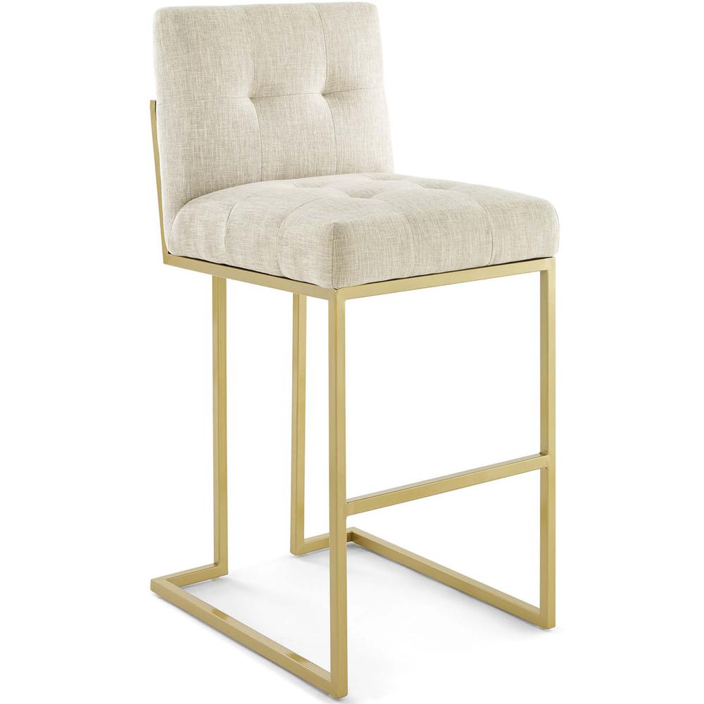Privy Gold Stainless Steel Upholstered Fabric Bar Stool. Picture 1