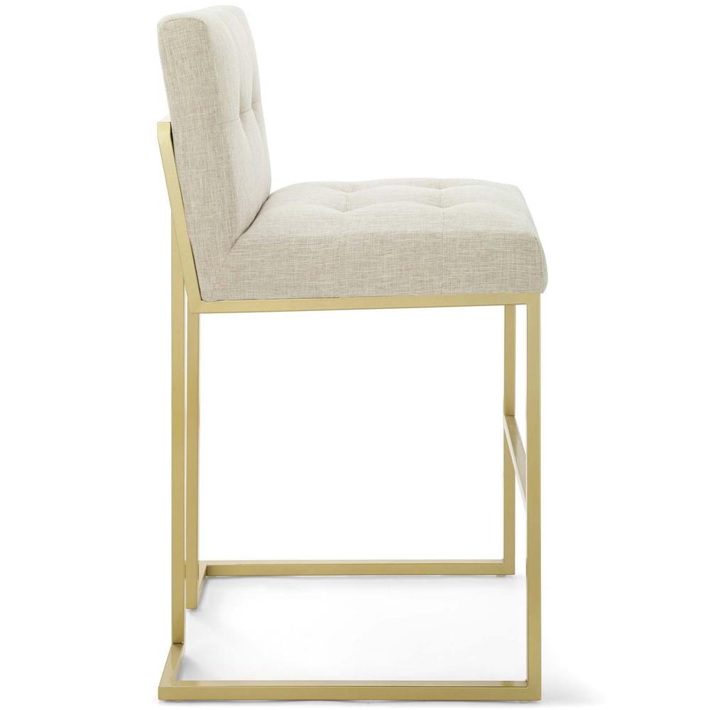 Privy Gold Stainless Steel Upholstered Fabric Bar Stool. Picture 2