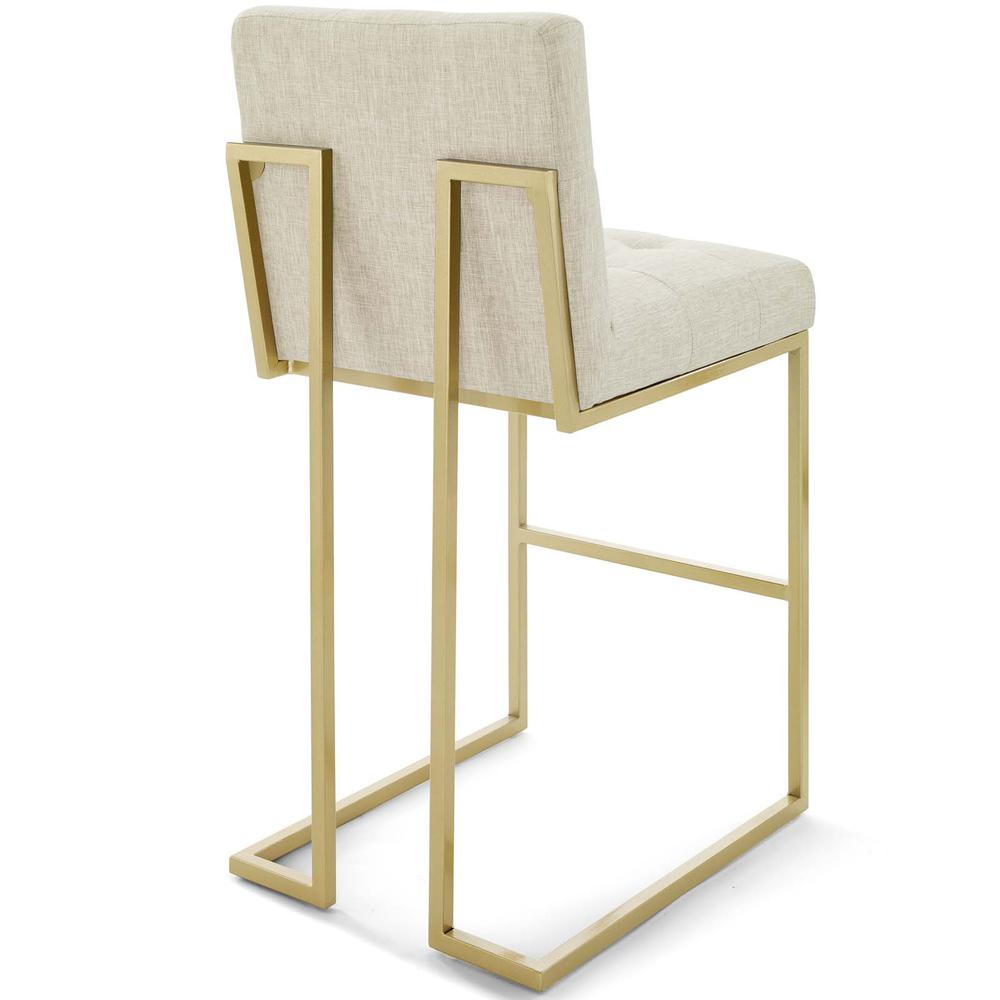 Privy Gold Stainless Steel Upholstered Fabric Bar Stool. Picture 3