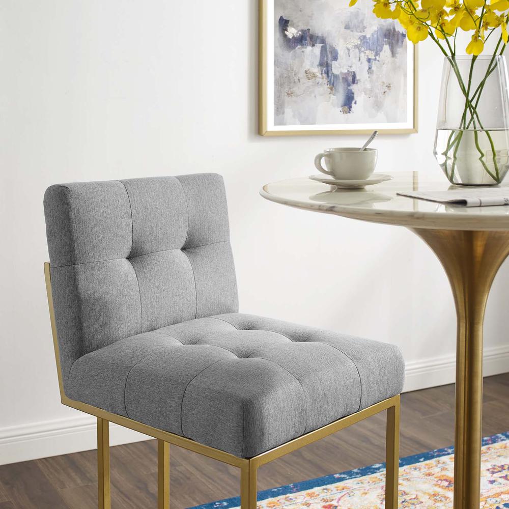Privy Gold Stainless Steel Upholstered Fabric Bar Stool - Gold Light Gray EEI-3855-GLD-LGR. Picture 7