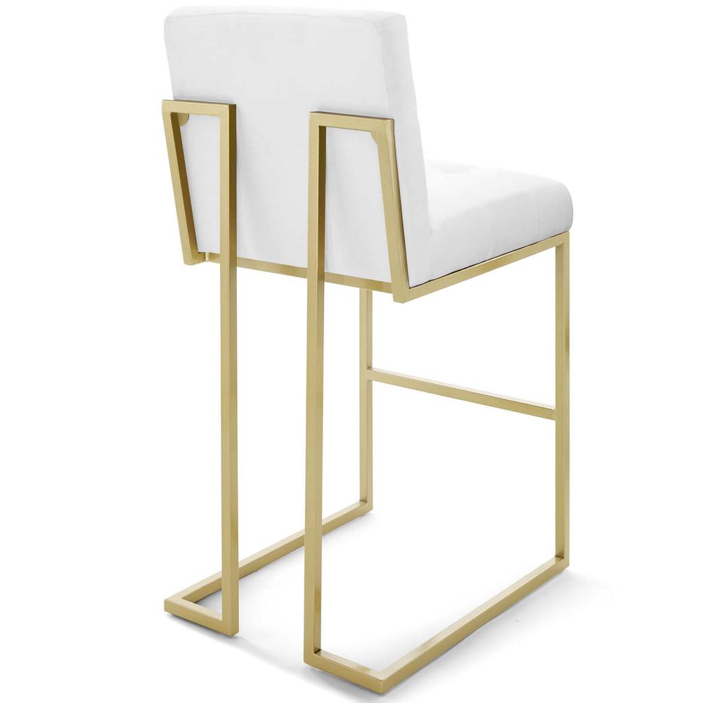 Privy Gold Stainless Steel Upholstered Fabric Bar Stool - Gold White EEI-3855-GLD-WHI. Picture 3