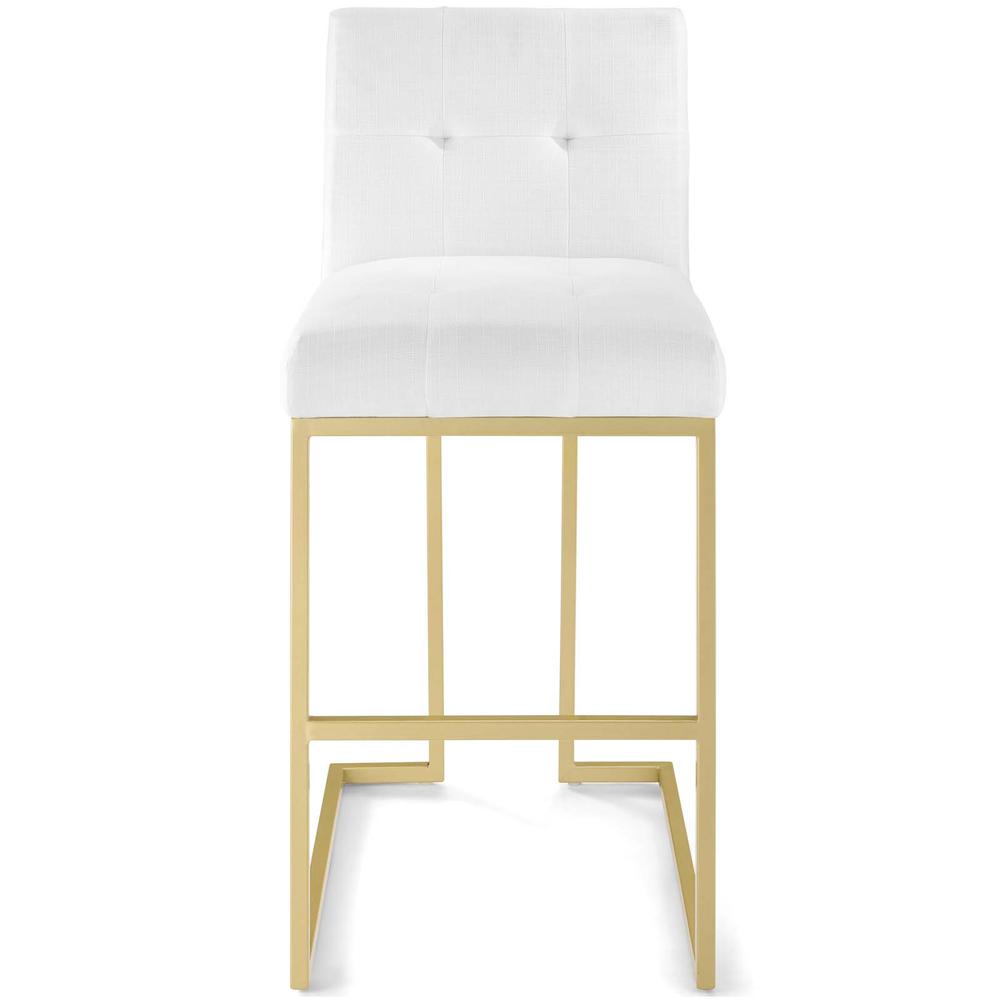 Privy Gold Stainless Steel Upholstered Fabric Bar Stool - Gold White EEI-3855-GLD-WHI. Picture 4