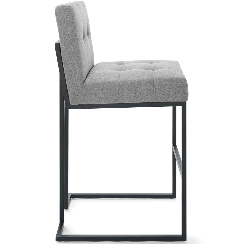 Privy Black Stainless Steel Upholstered Fabric Bar Stool. Picture 2