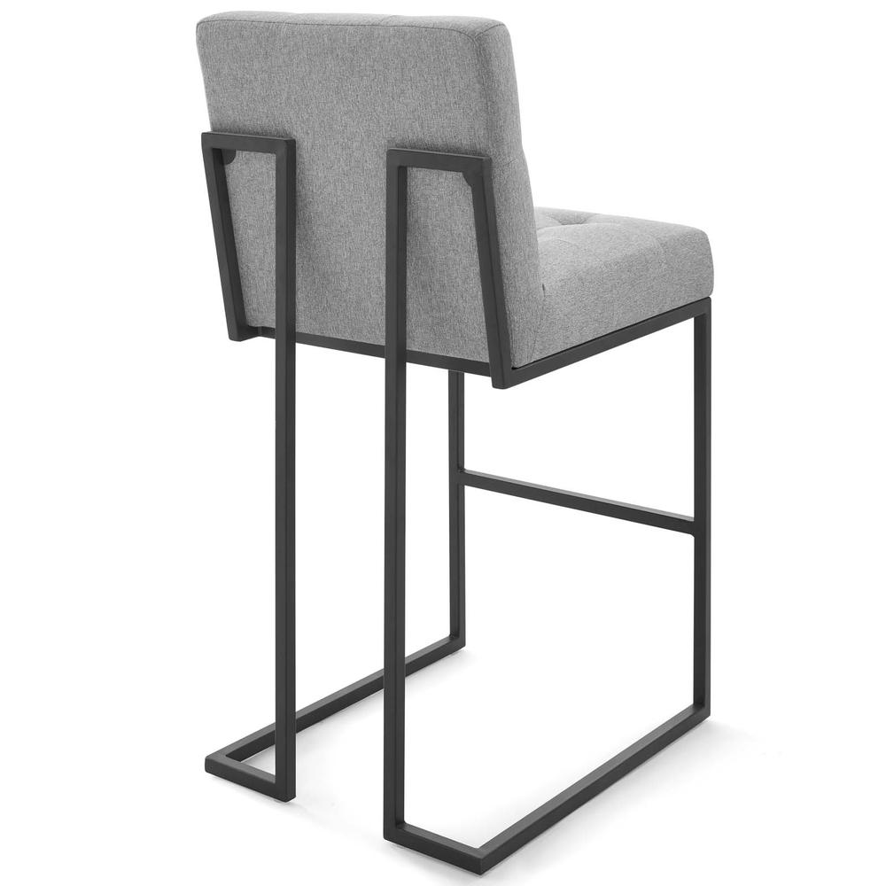 Privy Black Stainless Steel Upholstered Fabric Bar Stool. Picture 3
