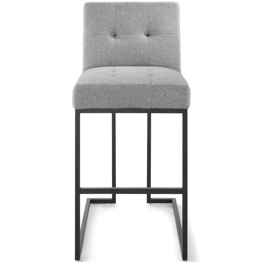 Privy Black Stainless Steel Upholstered Fabric Bar Stool. Picture 4