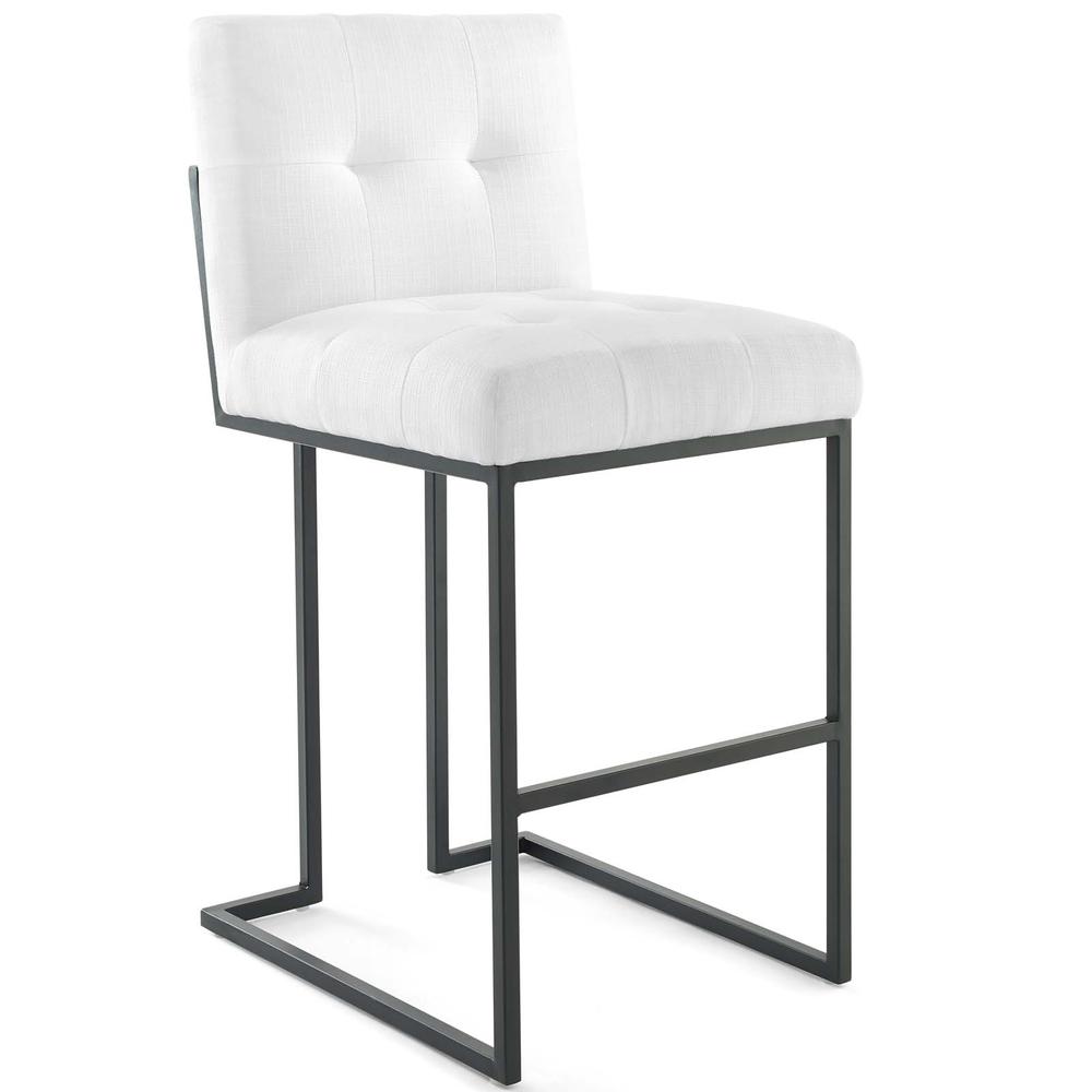 Privy Black Stainless Steel Upholstered Fabric Bar Stool. Picture 1