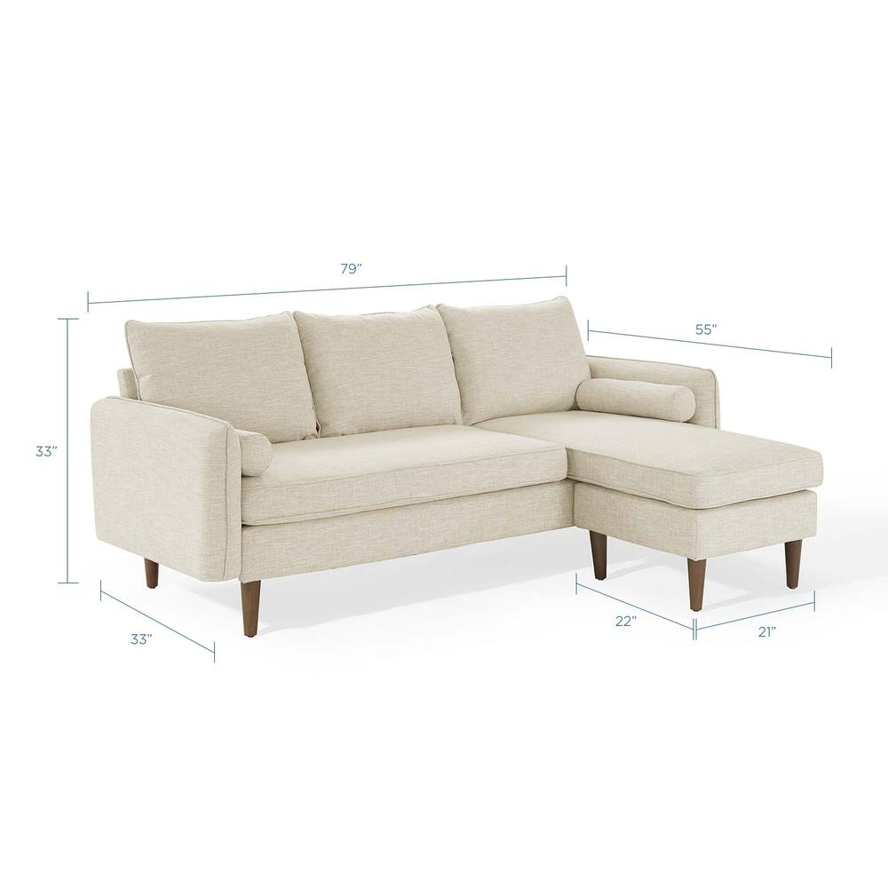 Revive Upholstered Right or Left Sectional Sofa - Beige EEI-3867-BEI. Picture 2