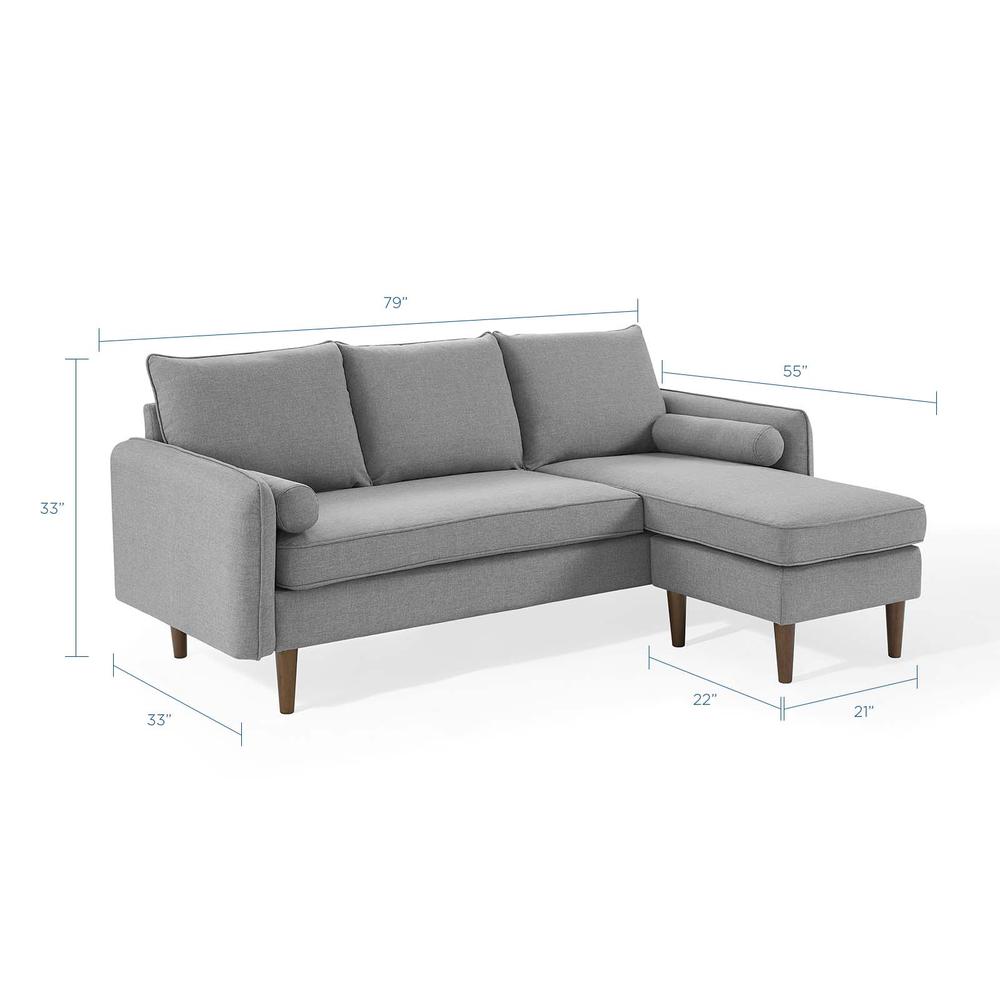 Revive Upholstered Right or Left Sectional Sofa - Light Gray EEI-3867-LGR. Picture 2