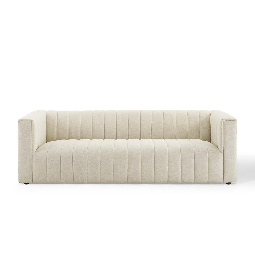 Reflection Channel Tufted Upholstered Fabric Sofa. Picture 5
