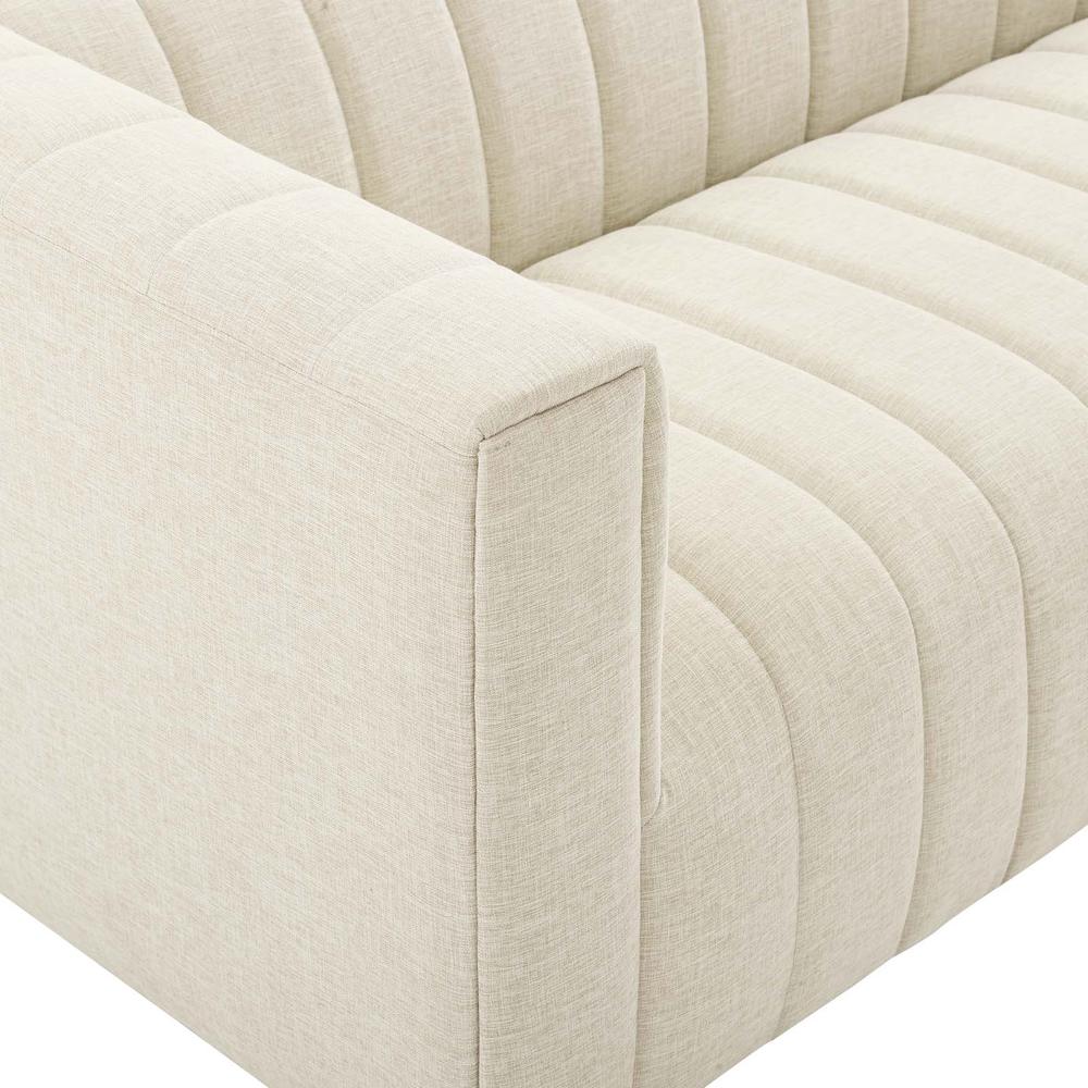 Reflection Channel Tufted Upholstered Fabric Sofa. Picture 6