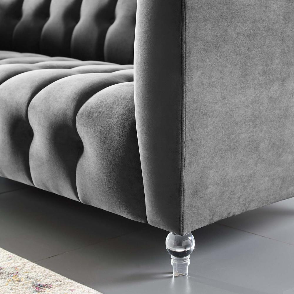 Mesmer Channel Tufted Button Performance Velvet Sofa. Picture 7