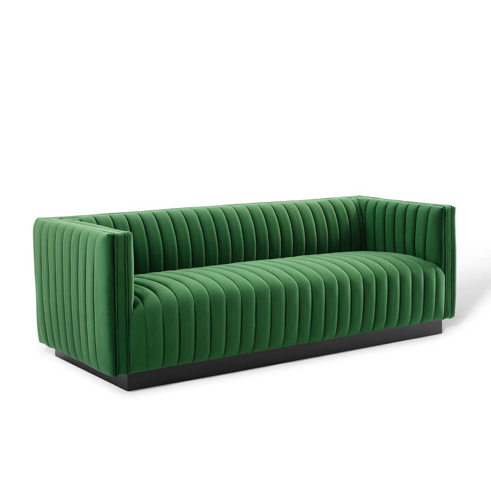 Conjure Channel Tufted Velvet Sofa - Emerald EEI-3885-EME. The main picture.