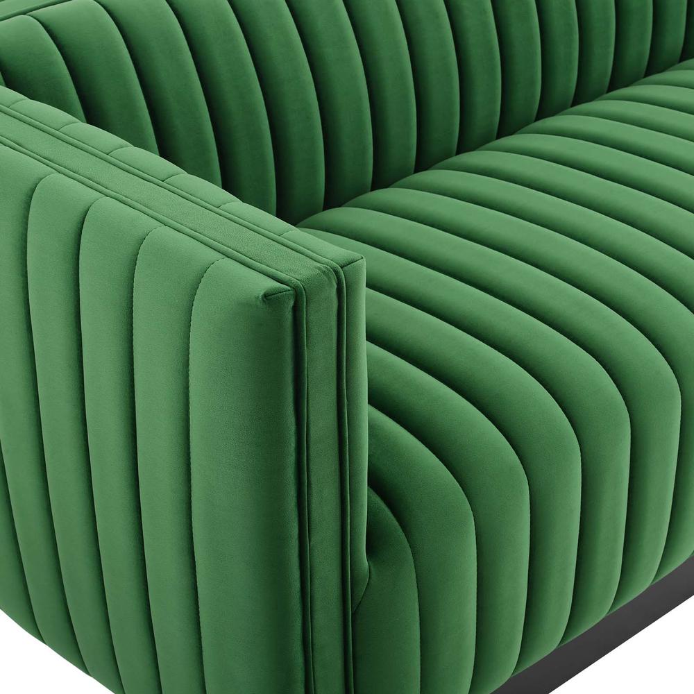 Conjure Channel Tufted Velvet Sofa - Emerald EEI-3885-EME. Picture 6