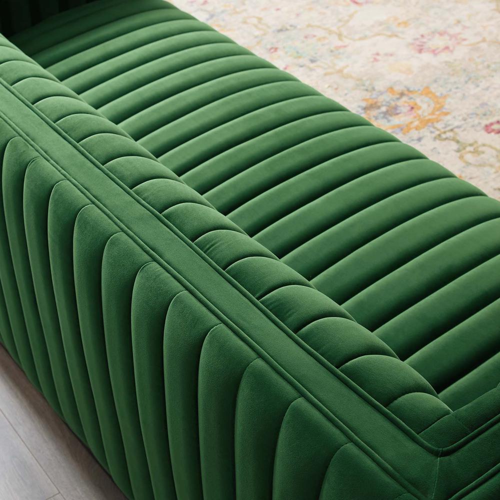 Conjure Channel Tufted Velvet Sofa - Emerald EEI-3885-EME. Picture 7
