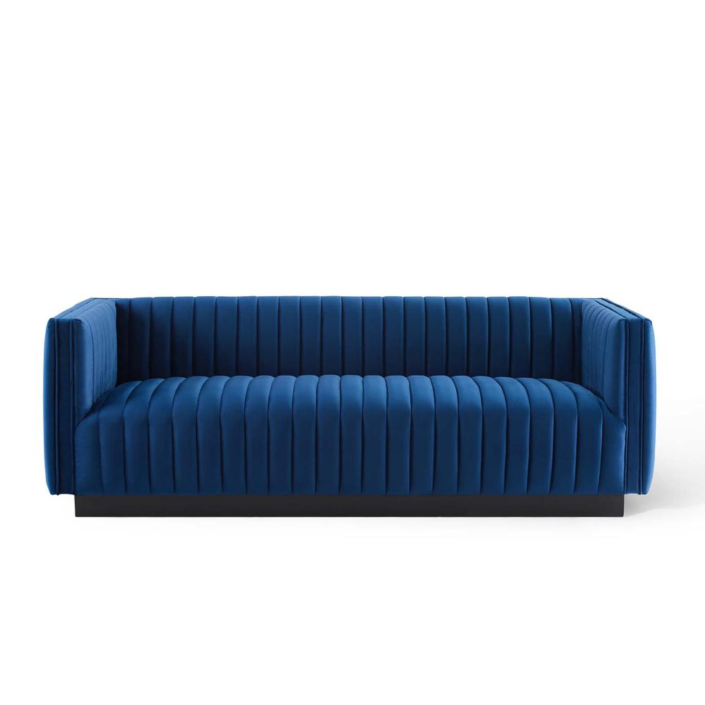 Conjure Channel Tufted Velvet Sofa. Picture 5