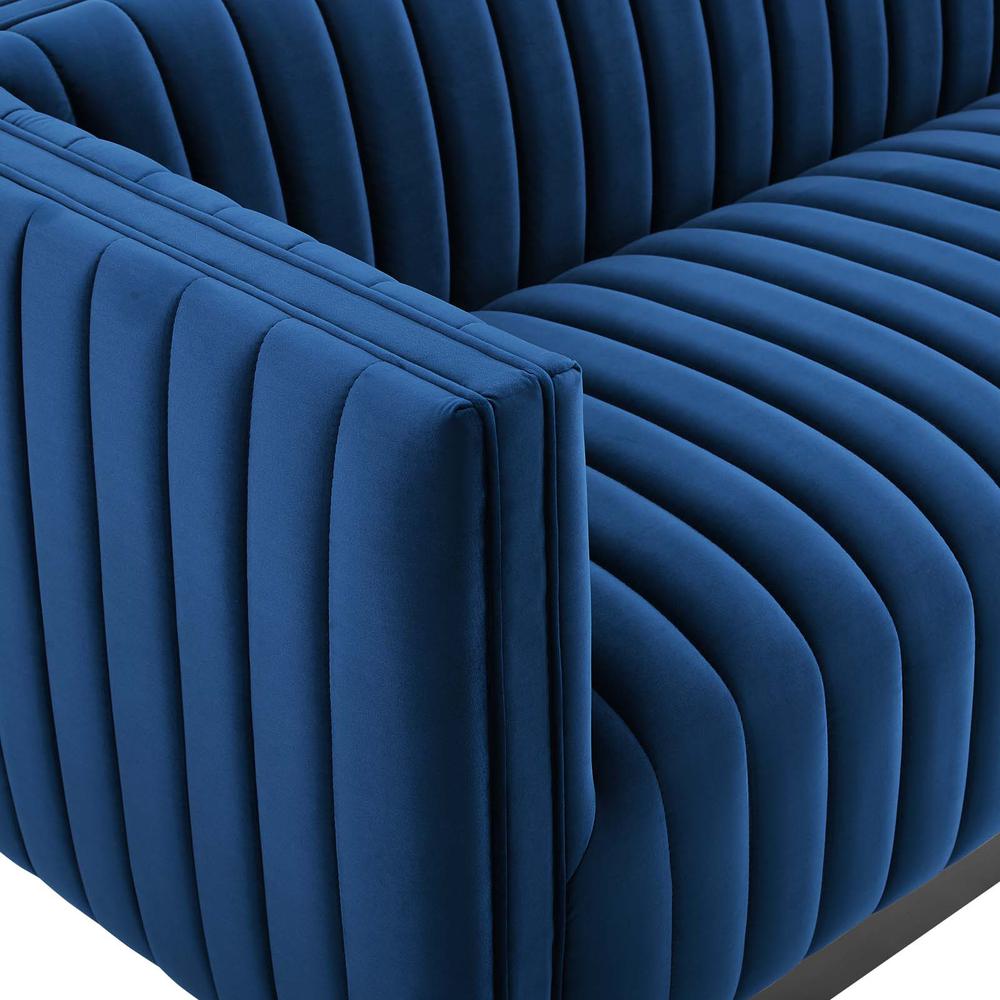 Conjure Channel Tufted Velvet Sofa. Picture 6
