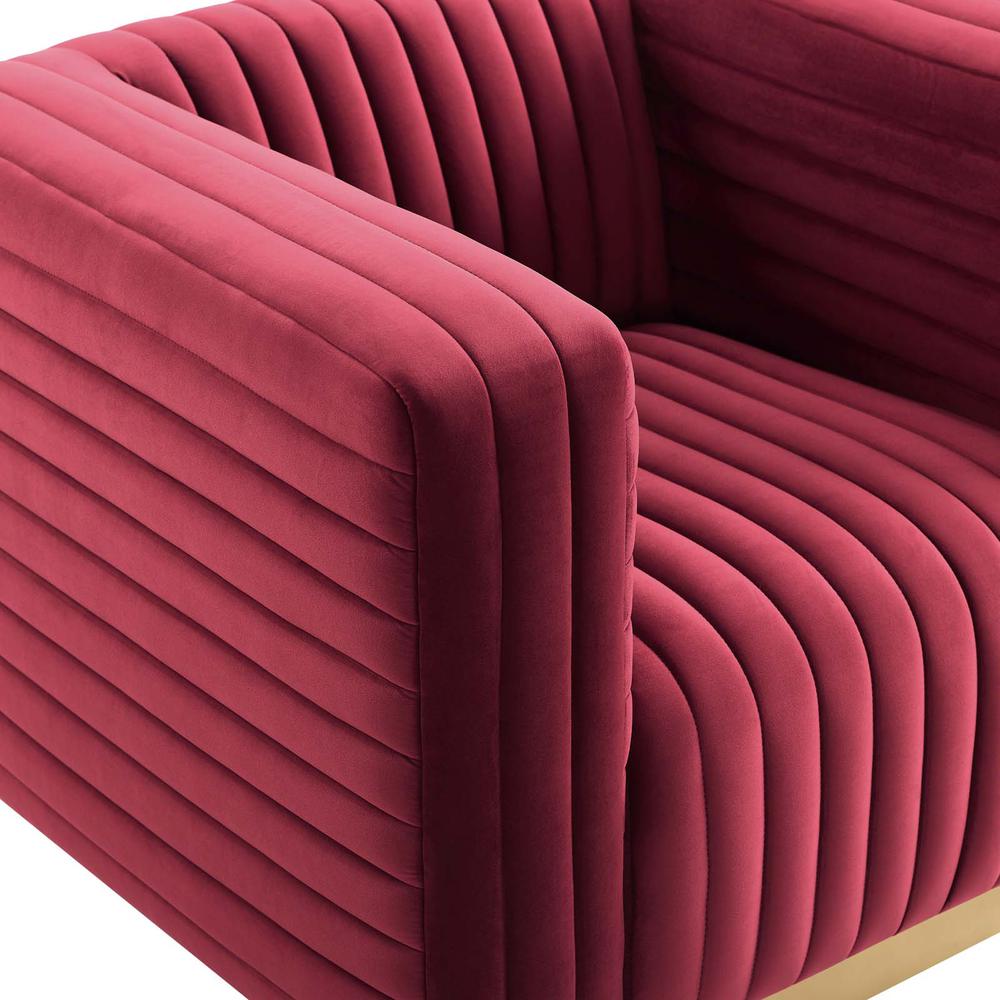 Charisma Channel Tufted Performance Velvet Accent Armchair. Picture 6