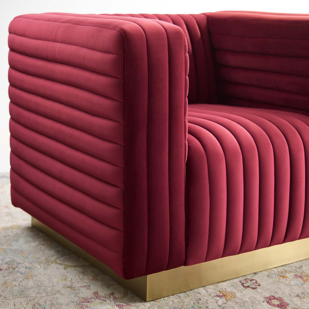 Charisma Channel Tufted Performance Velvet Accent Armchair. Picture 7