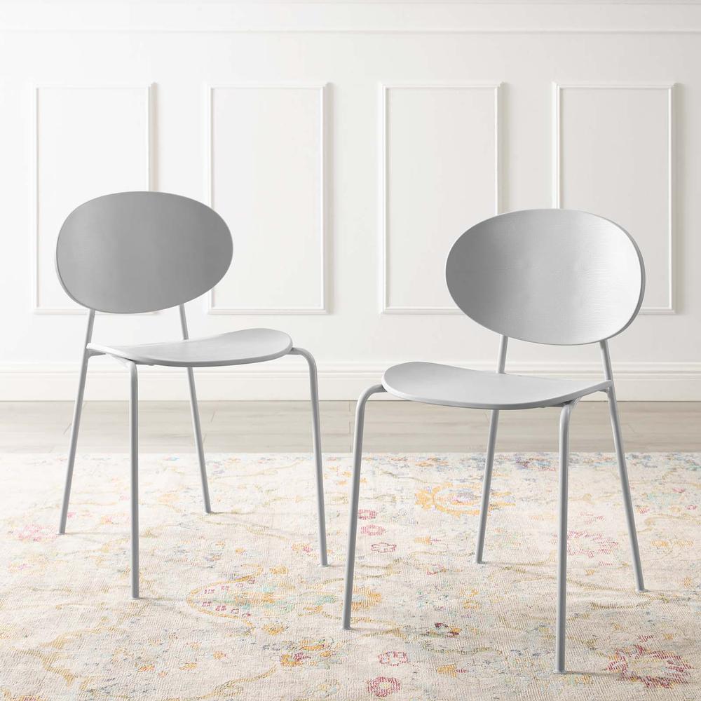 Palette Dining Side Chair Set of 2 - Gray EEI-3902-GRY. Picture 9