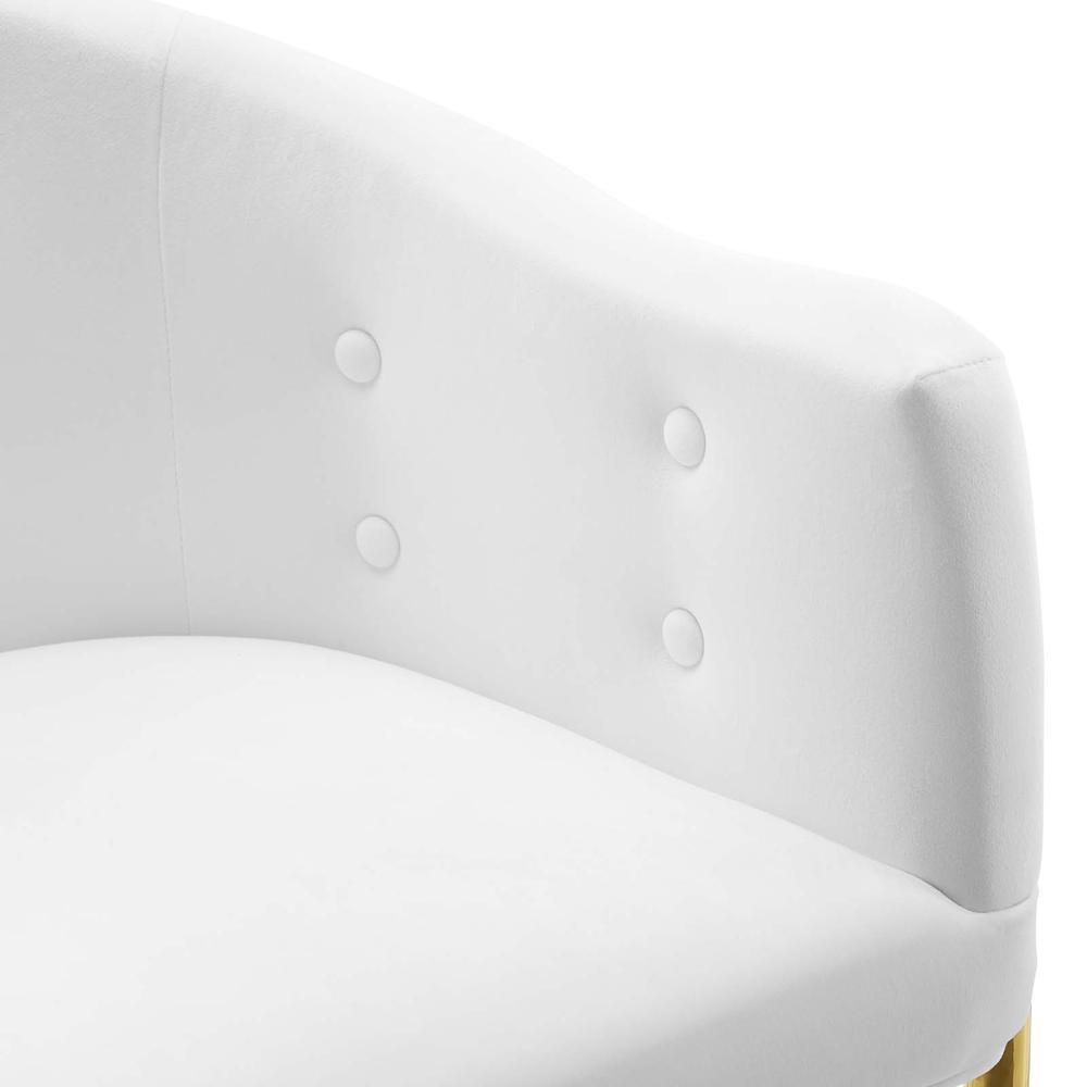Savour Tufted Performance Velvet Accent Dining Armchair - White EEI-3906-WHI. Picture 5