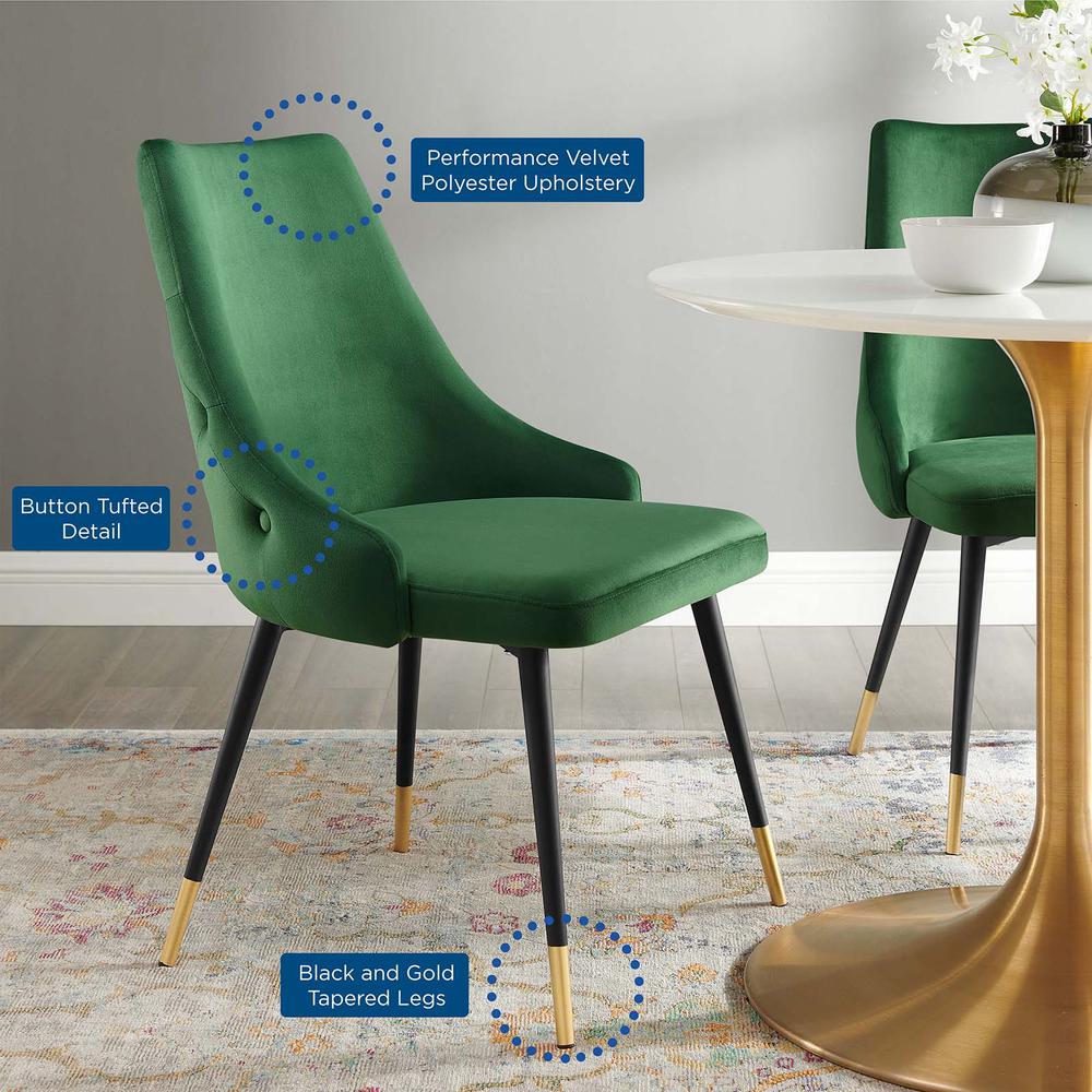 Adorn Tufted Performance Velvet Dining Side Chair - Emerald EEI-3907-EME. Picture 7