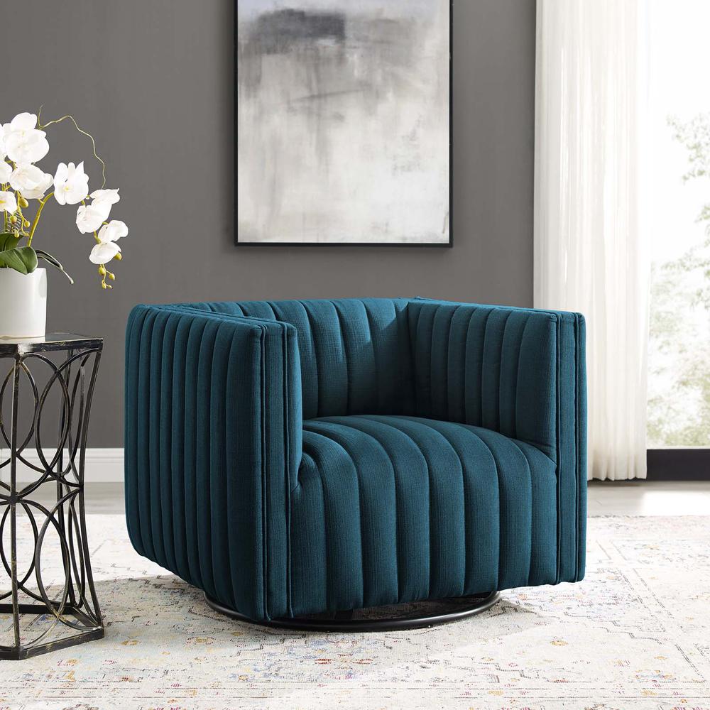 Conjure Tufted Swivel Upholstered Armchair. Picture 9