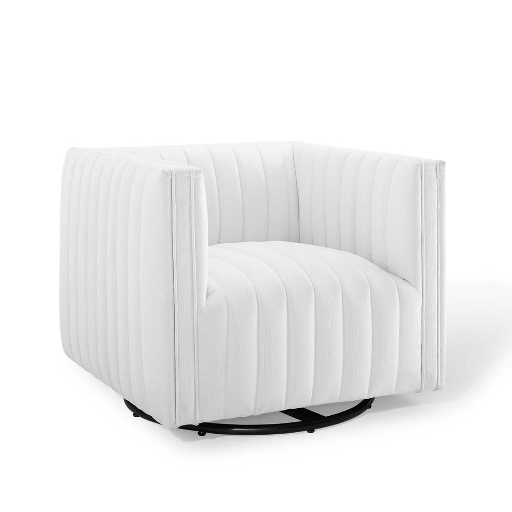 Conjure Tufted Swivel Upholstered Armchair - White EEI-3926-WHI. The main picture.