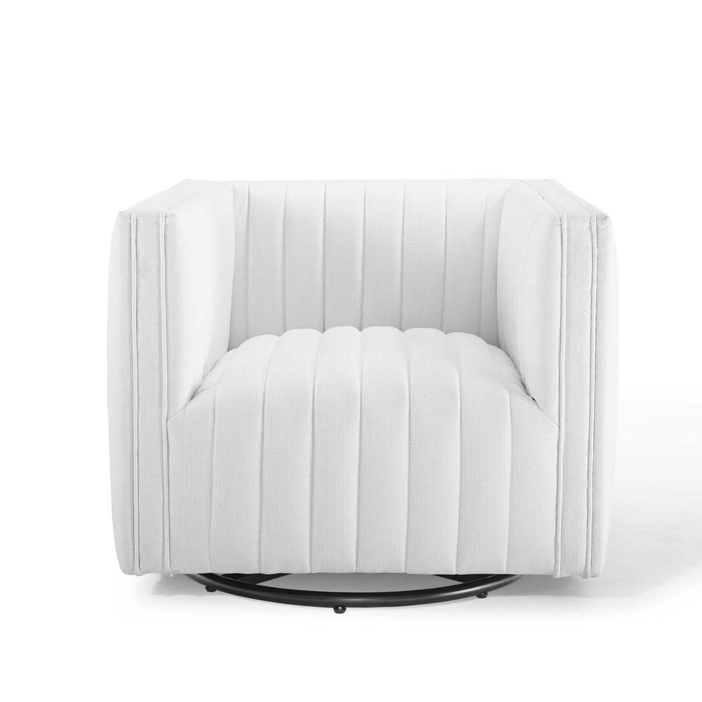 Conjure Tufted Swivel Upholstered Armchair - White EEI-3926-WHI. Picture 5