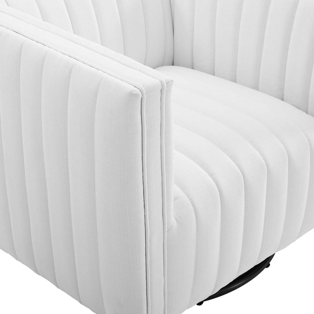 Conjure Tufted Swivel Upholstered Armchair - White EEI-3926-WHI. Picture 6