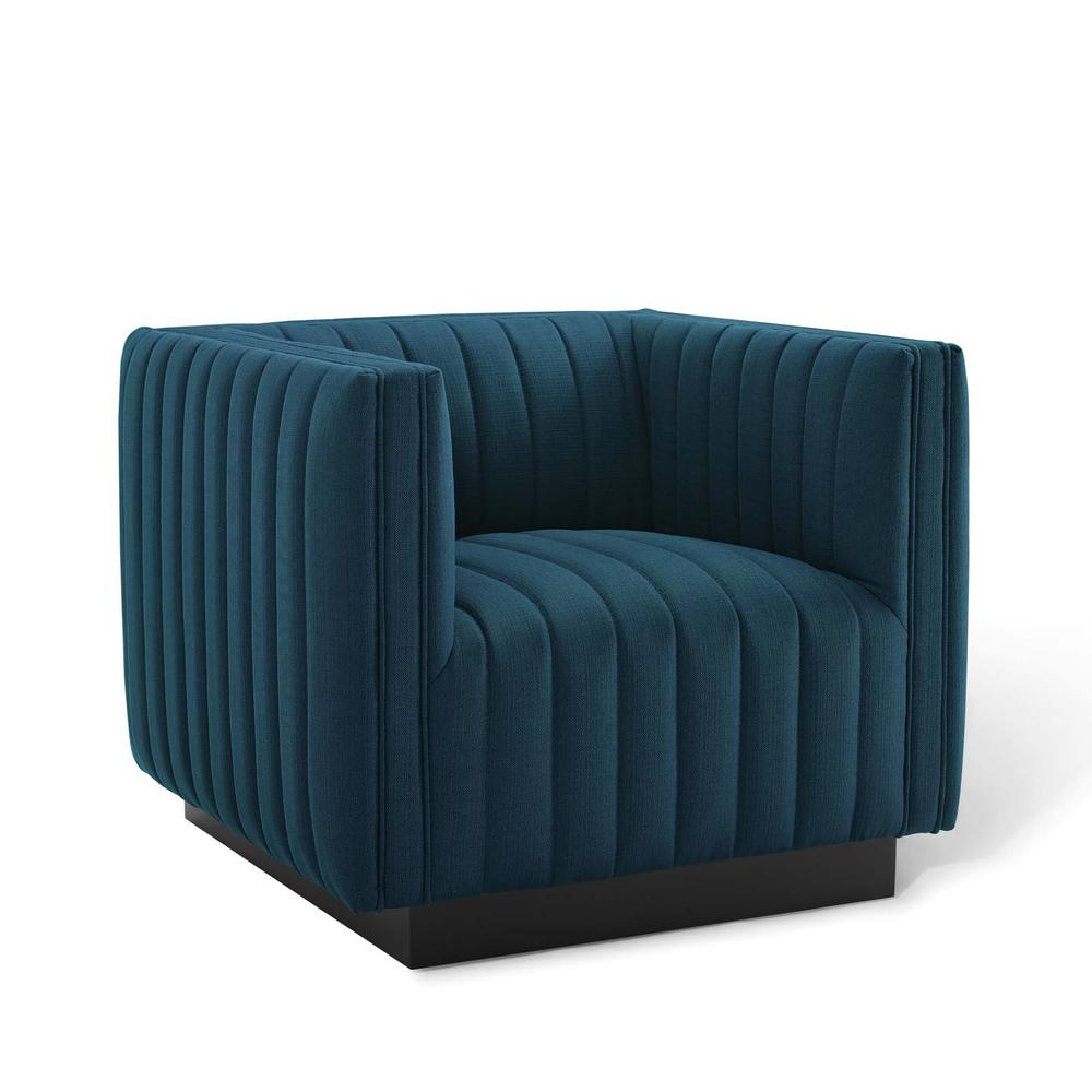 Conjure Tufted Upholstered Fabric Armchair - Azure EEI-3927-AZU. The main picture.