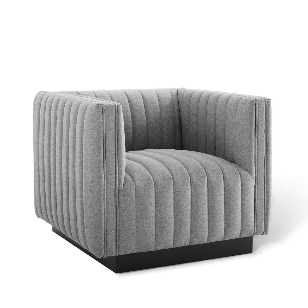 Conjure Tufted Upholstered Fabric Armchair. Picture 1