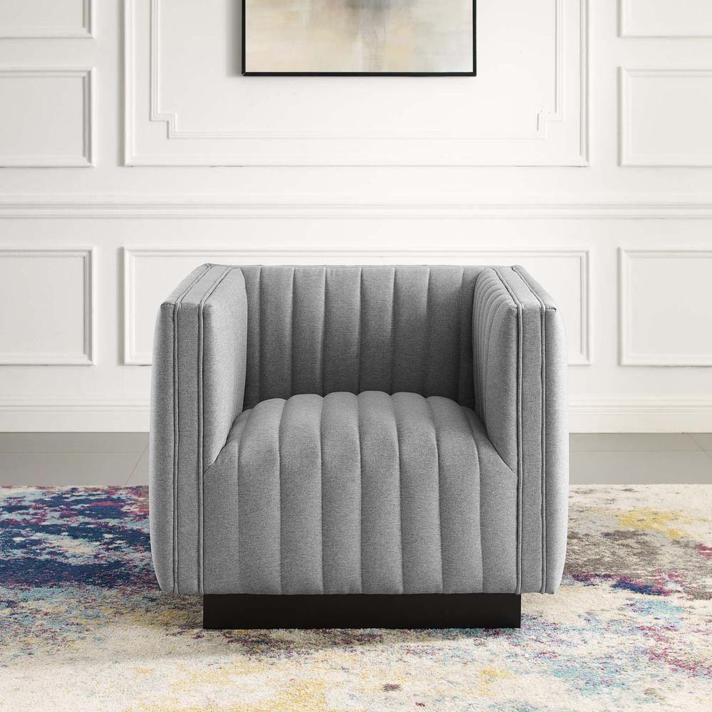 Conjure Tufted Upholstered Fabric Armchair. Picture 8