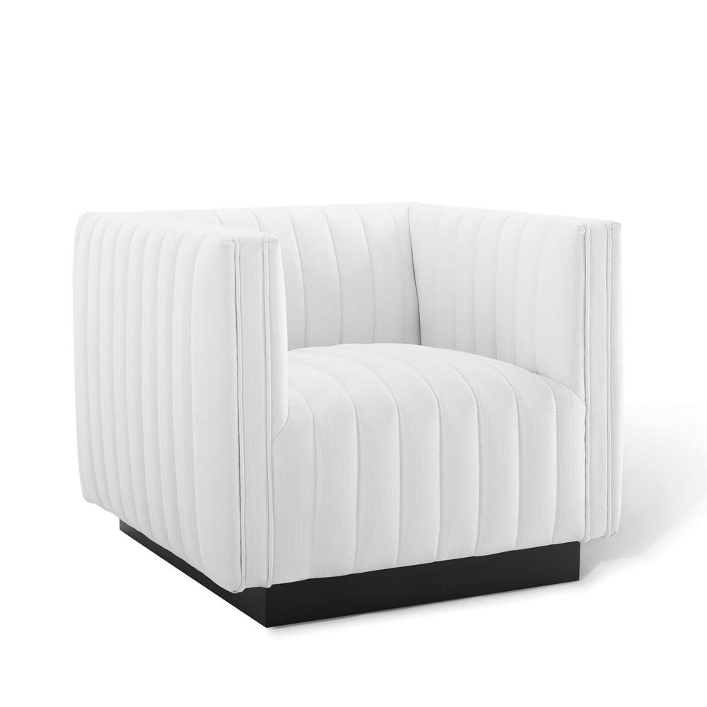 Conjure Tufted Upholstered Fabric Armchair - White EEI-3927-WHI. Picture 1