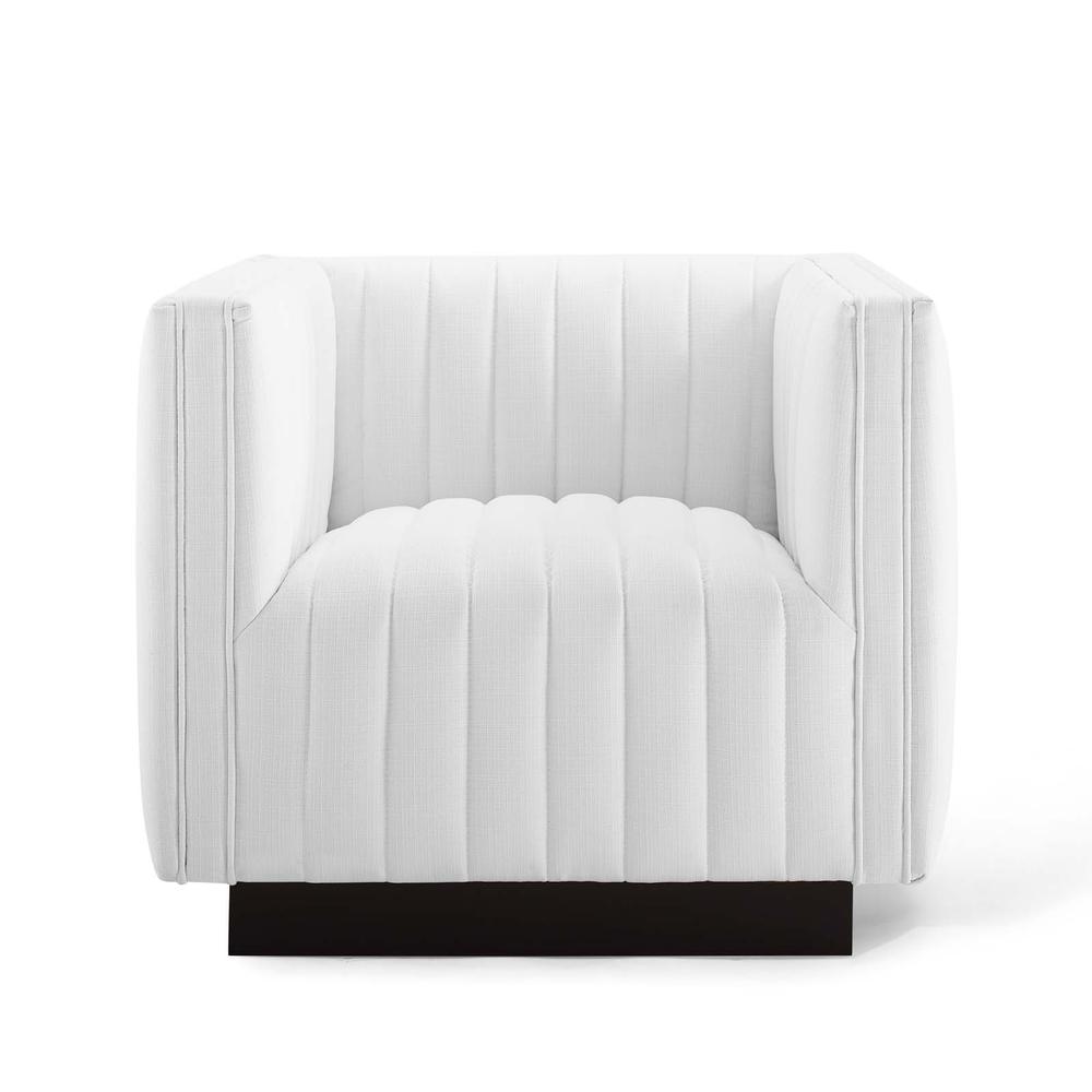 Conjure Tufted Upholstered Fabric Armchair - White EEI-3927-WHI. Picture 5