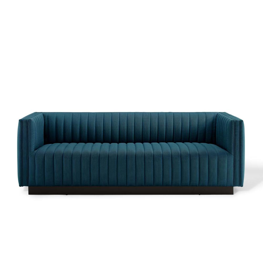 Conjure Tufted Upholstered Fabric Sofa - Azure EEI-3928-AZU. Picture 5