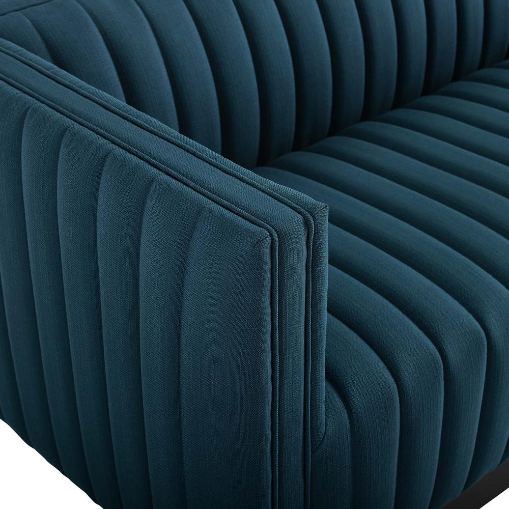 Conjure Tufted Upholstered Fabric Sofa - Azure EEI-3928-AZU. Picture 6